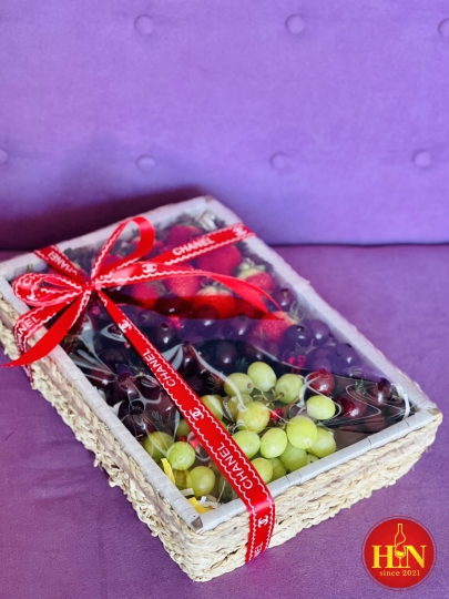 Khay Trái Cây Cao Cấp Dâu Tây- Cherry- Nho Xanh