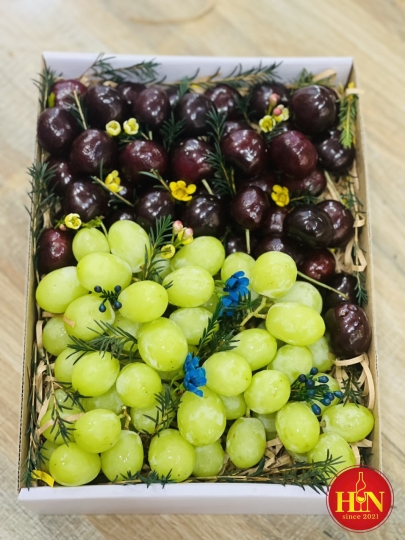 Sét Trái Cây Đẹp Nho Xanh- Cherry
