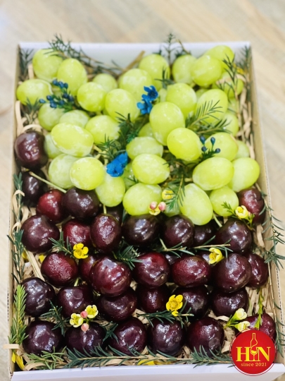 Sét Trái Cây Đẹp Nho Xanh- Cherry