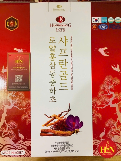 Nước Hồng Sâm Hoàng Gia Đông Trùng  Saffron Hàn Quốc 